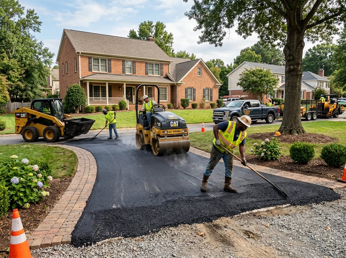 Professional photograph crew laying charlotte nc by RoadReady Asphalt Charlotte
